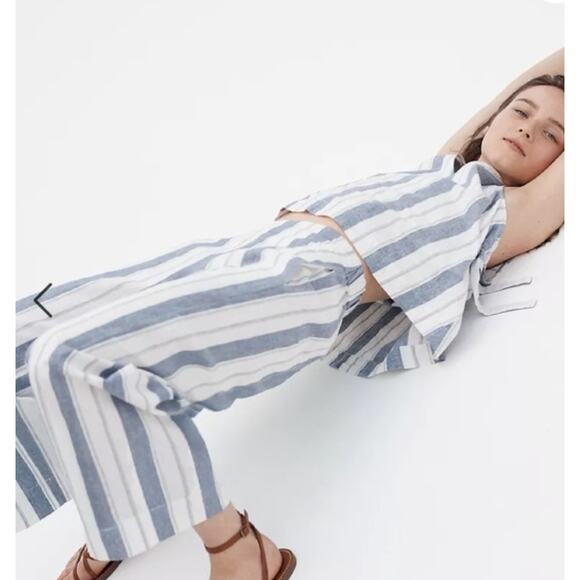 Madewell blue Striped Pull On Pants - Picture 1 of 7